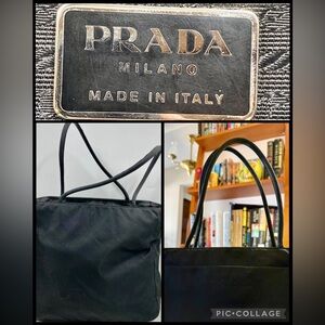 Prada COA Metropoli Tessuto Nylon Tote Black Nero Authentic